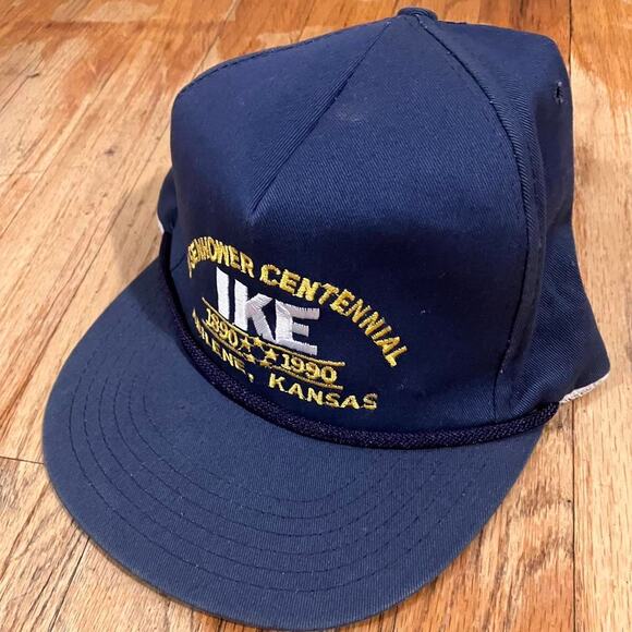 Vintage 90s Trucker Hat IKE Eisenhower Centennial 1990 - Picture 1 of 6